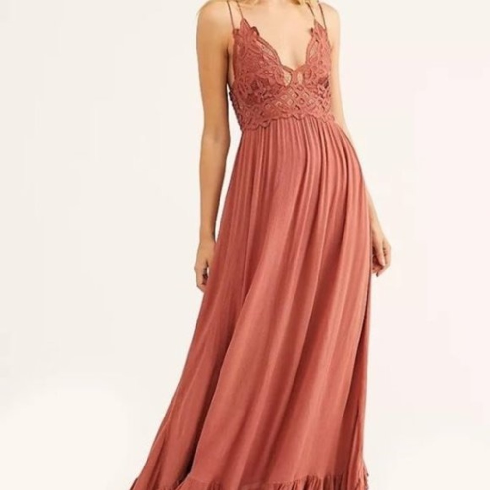 NWT Free People Adella Maxi Slip Dress - Copper